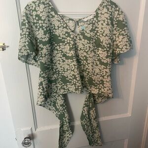 Floral Green Women's Top
